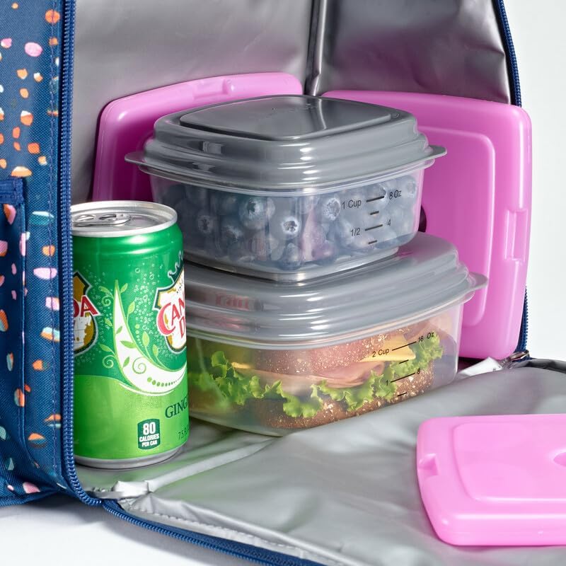 Cool Coolers By Fit & Fresh 4 Pack Slim Ice Packs, Quick Freeze Space Saving Reusable Ice Packs for Lunch Boxes or Coolers, Multi Colored, Single Pack