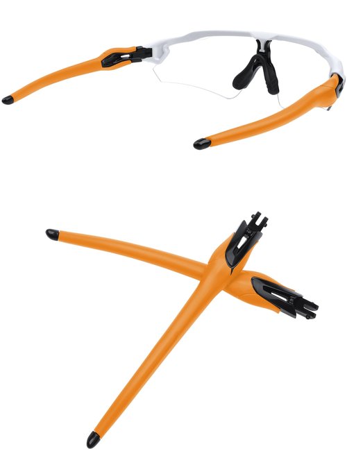 MYCOURAG Replacement Temples Arms Legs Compatible with Oakley Radar EV Path/Pitch/Advancer Sunglasses-Black - Orange