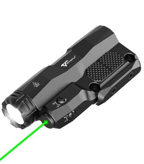 VOTATU M6L-G Picatinny/Mlok Flashlight Laser Combo Built-in Touch Pad Switch, Max 2400 Lumens LED Light and Green Laser with Tactical Strobe Mode, USB Magnetic Rechargeable