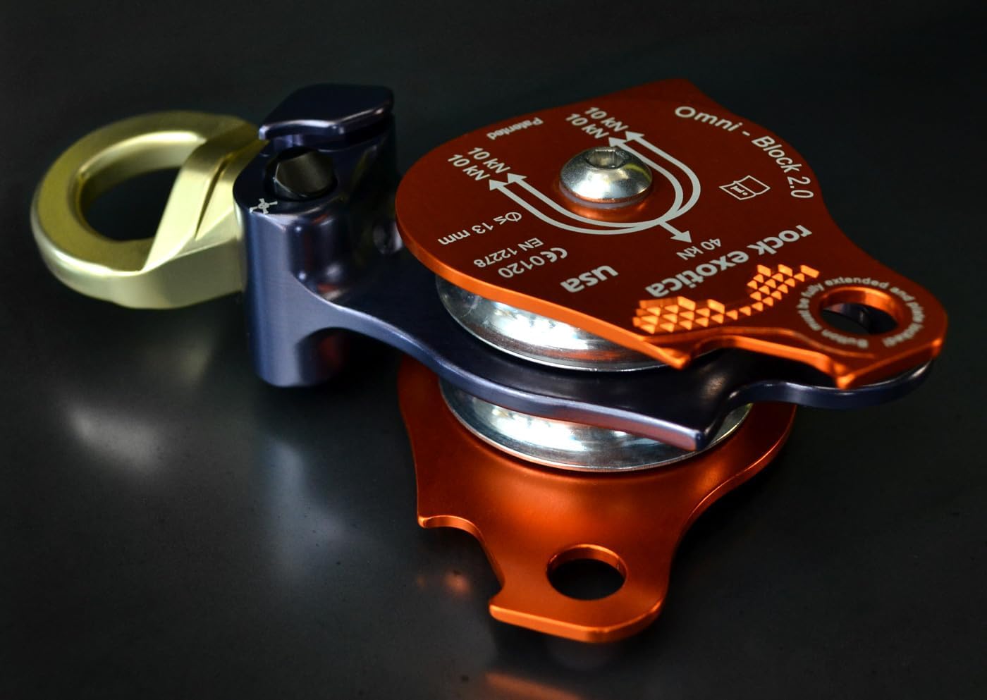 Omni-Block 2.0 Double Pulley - Swivel Climbing Pulley for Professional Rigging Systems