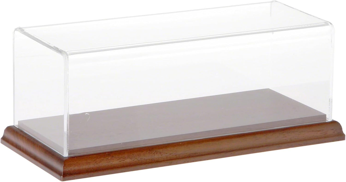 Plymor Clear Acrylic Display Case with Hardwood Base, 9" W x 3.5" D x 3" H