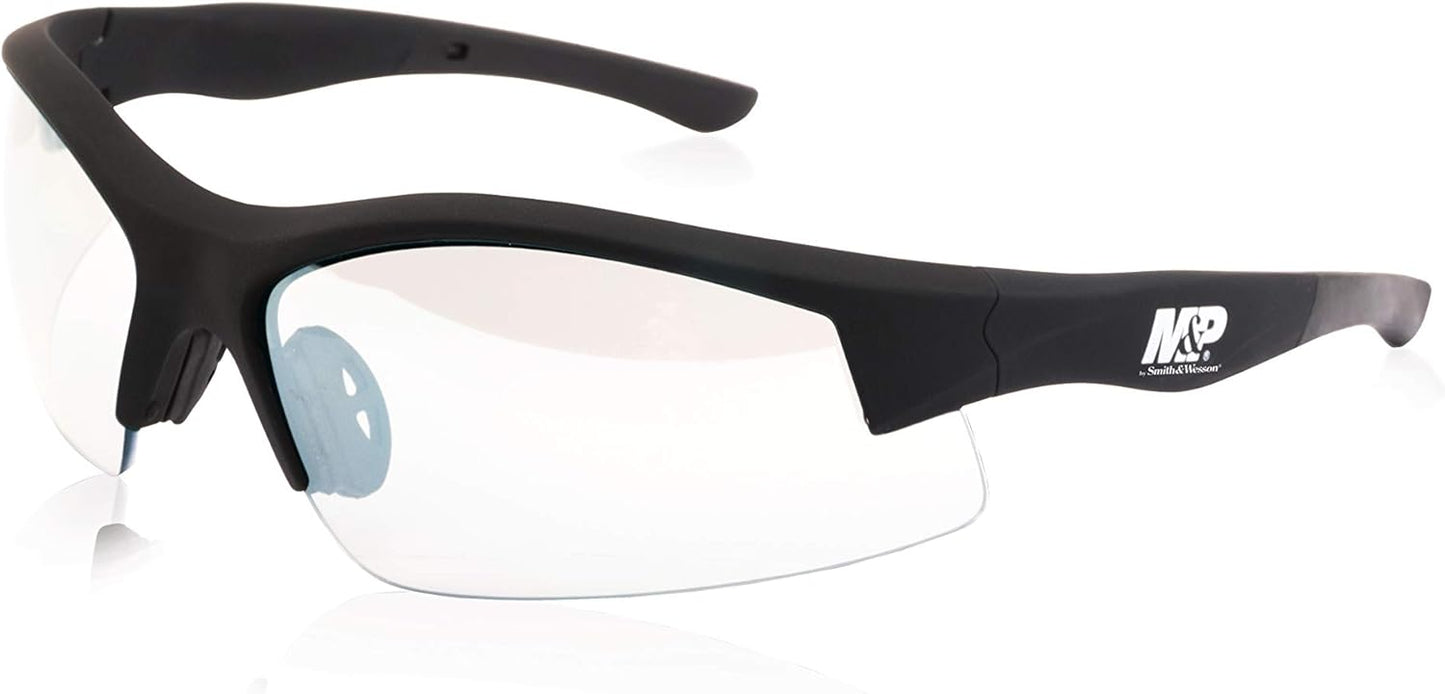 Smith & Wesson M&P Super Cobra Frame Shooting Glasses with No-Slip Rubber, Impact Resistance and Anti-Fog Lenses for Shooting, Working and Everyday Use