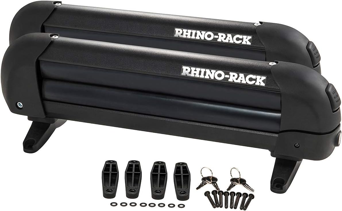 Universal Rhino-Rack Ski & Snowboard Carrier - Locking, Lightweight, Easy Mount for All Vehicles