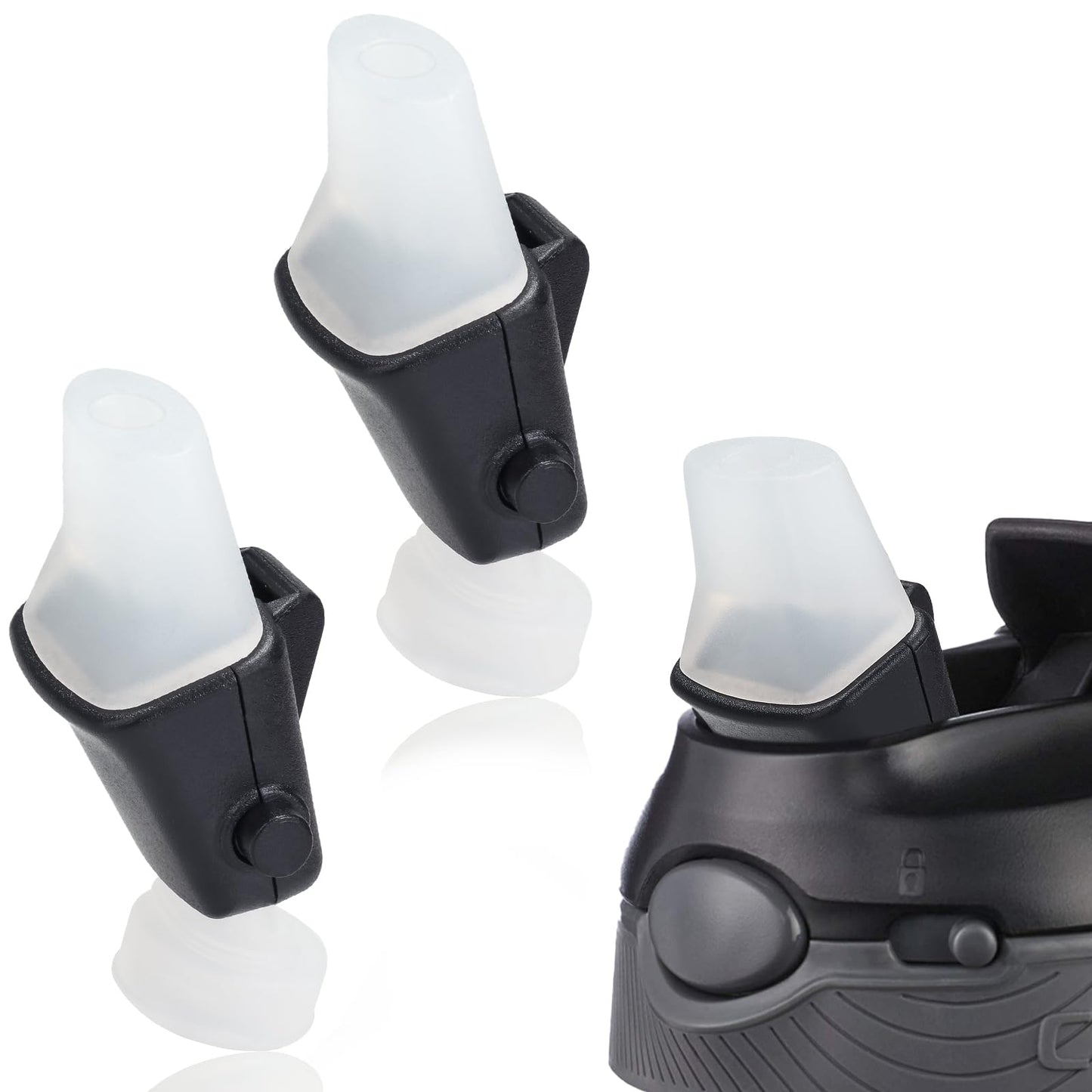 FWUNYVN 2Pcs Replacement Spout Parts for Contigo Aubrey Kids Water Bottle, Toddler Cups Lid Accessories for Contigo, Replacement Nozzles for Kids Cups with Straws and Lids，Black(Bottle not Include)