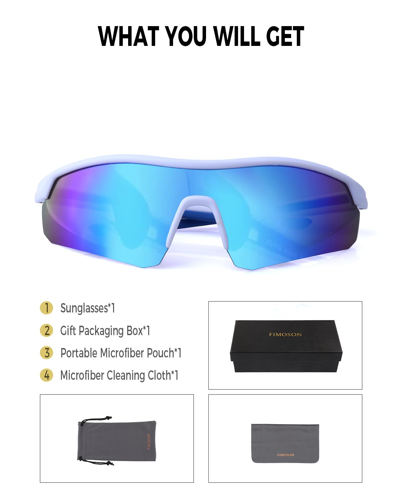 FIMOSON Kids Sunglasses Youth Baseball Sunglasses Polarized Sports Cycling Shades for Boys Girls UV400 Protection