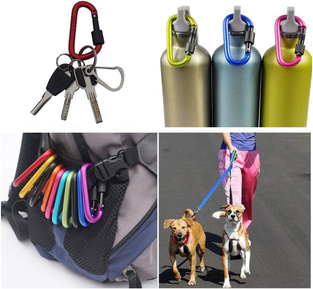 Onwon Aluminum Carabiner D-Ring Locking Key Security Camping Climbing Hiking Keychain (10 PCS)