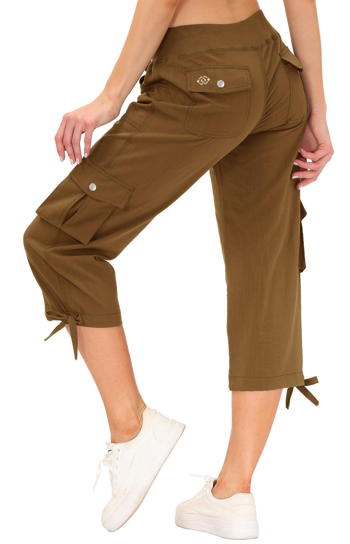 MoFiz Womens Hiking Cargo Shorts Dry Fit Stretch Athletic Shorts with Pockets Yellow 1 4XL