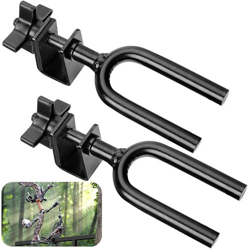Shupakul 2 PCS Tree Stand Bow Holder- 12 Teeth Adjustable Hunting Bow Holder- Easy Installation Treestand Bow Rest for Hunting Archery Gear Accessory