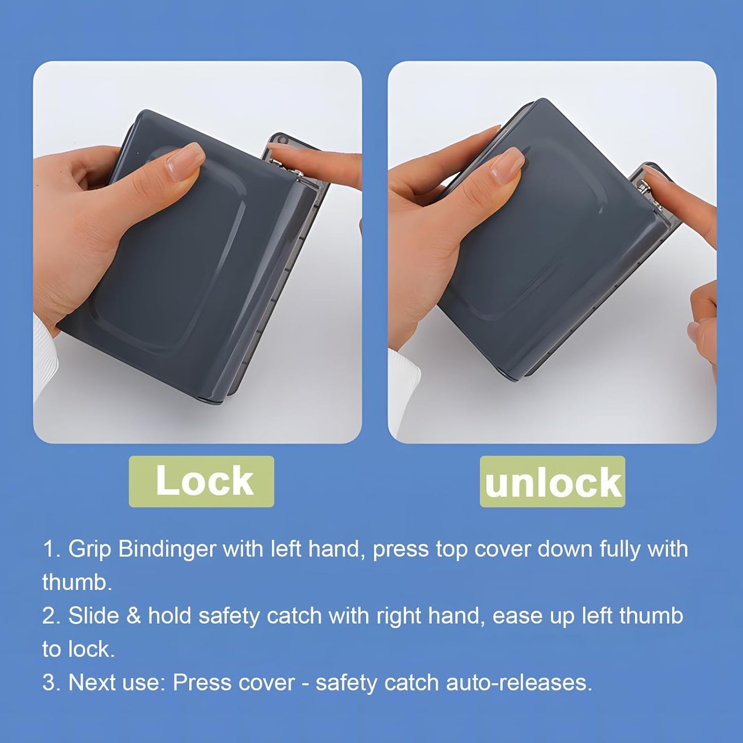 Spiral Binding Machine-Mini 6 Hole Puncher, DIY Creative Book Binder Machine for Planner, Portable A4/A5/B5 Book Loose Leaf Paper Puncher for Coil Bound- Blue