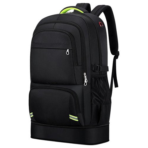 Nayubo 65L Hiking Backpack for Men Waterproof Expandable Travel Backpack Carry On Backpack Casual Daypack Large Rucksack for Camping Outdoor Sports Trekking (Black)