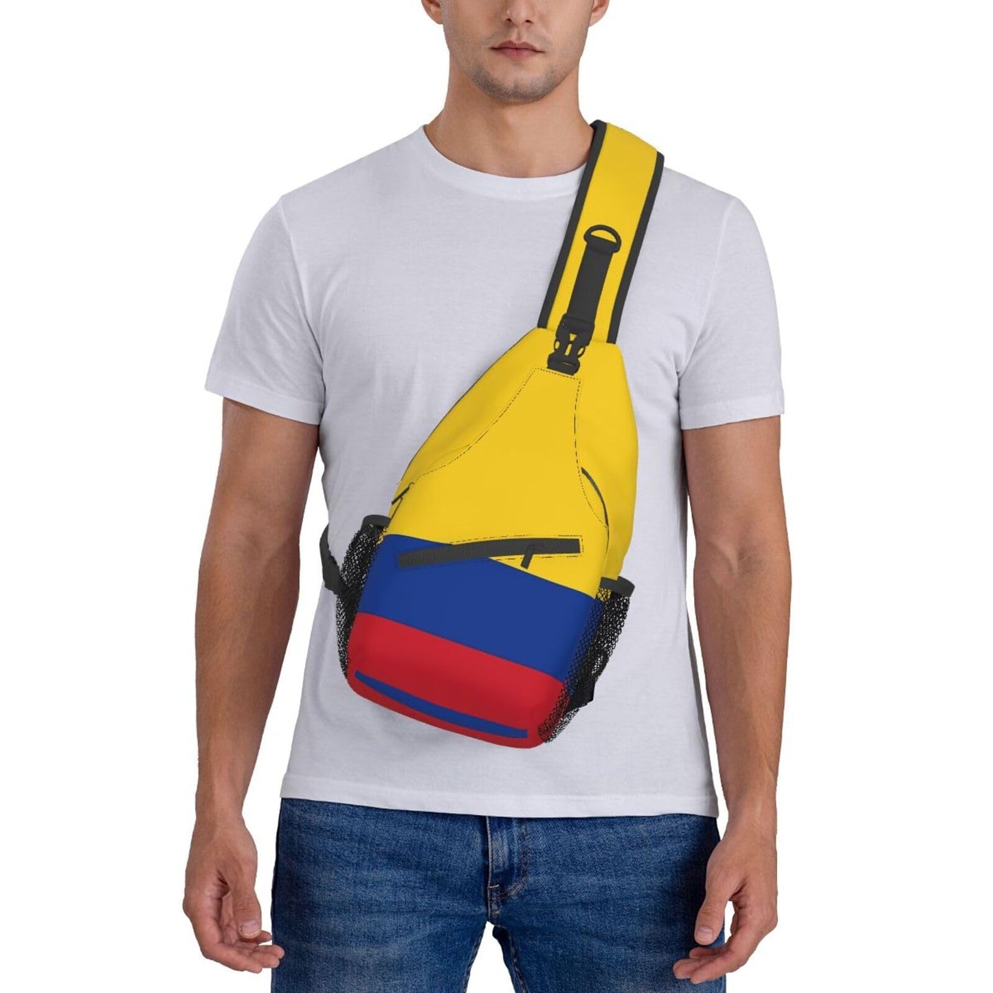 ASYG Colombia Flag Sling Bag Crossbody Backpack Colombian Travel Hiking Daypack Shoulder Chest Bag for Women Men
