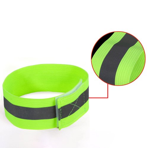Wiosny 8 Pieces Bands High Visibility Reflector Bands Safety Reflector Tape Straps Running Gear for Cycling Walking Arm Wrist Ankle Leg (Green,2 Styles③)