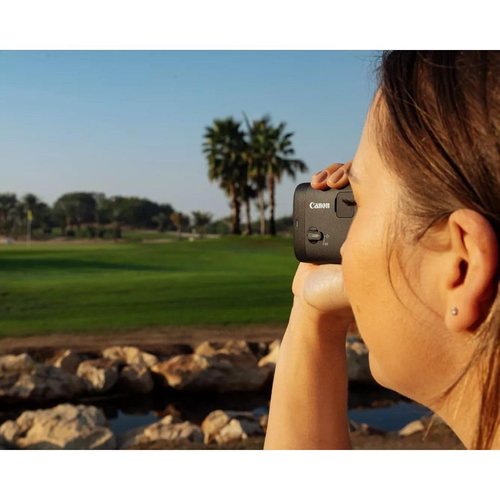Canon PowerShot Golf Digital Laser Rangefinder, Digital Zoom, Magnify 6X to 12x, Built-in Slope Correction, Photo and Video Camera Capabilities, IPX4 Equivalent Water Resistant, Black