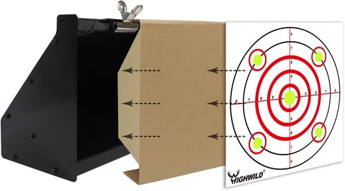 Highwild Bullet Trap Box Rated for .22/.17 Caliber (Rimfire Only) - Air Rifle Pellet Gun Targets - Paper Shooting Training Target for Indoor Outdoor