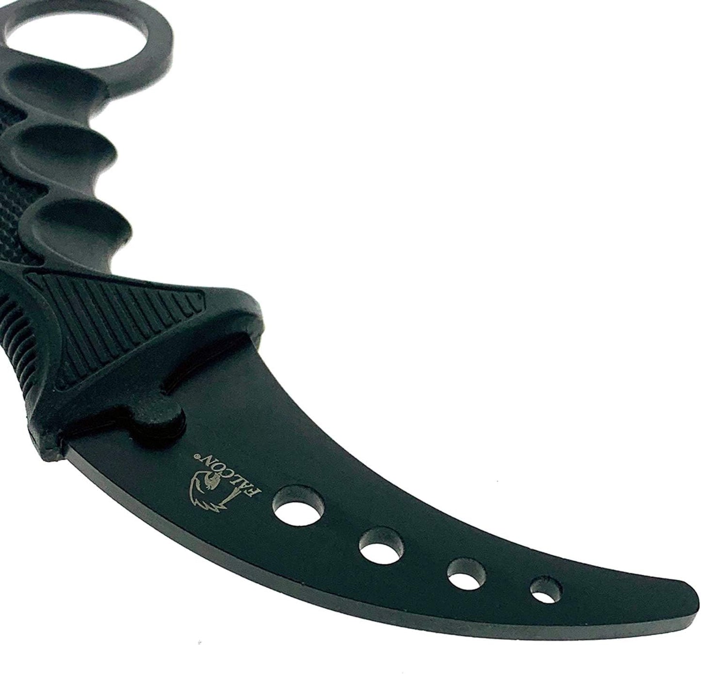 Falcon 7.5" Tactical Fixed Blade Training, No Edge. For Training Purpose Only (Black)
