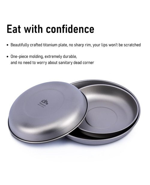 iClimb Titanium Plate Ultralight Compact Portable Flatware Tableware with Bag for Outdoor Camping Backpacking Hiking Travel Picnic (S)