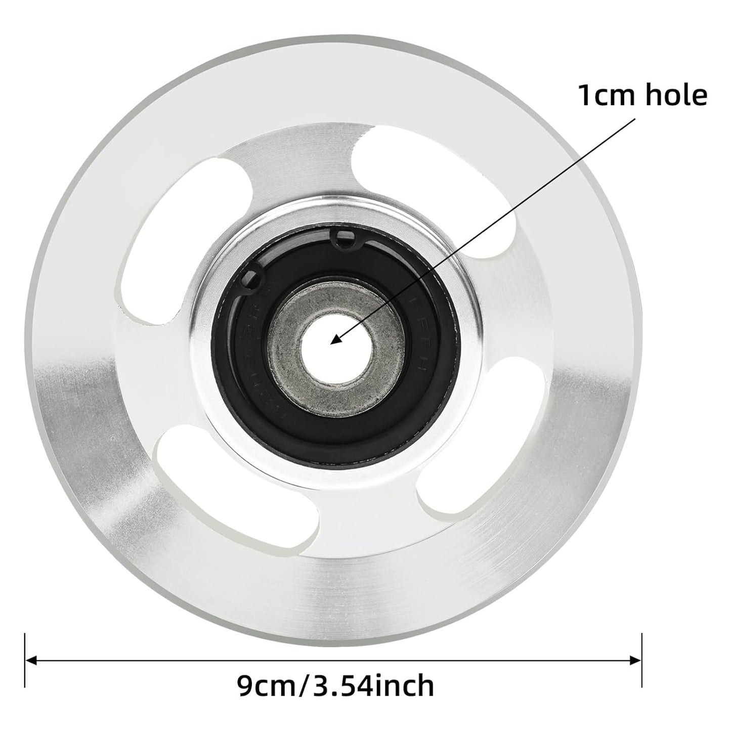 90mm(3.54inch) Universal Bearing Pulley Wheel for Cable Machine Gym Equipment Part Garage Door (2 PCS)