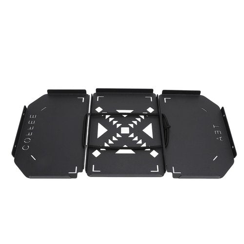 Lunch Box Steel Table Top, Folding Lunch Box Table Top, Aluminium Alloy Lunchbox Table, Portable Camping Table Board, Black, Camping and Fishing Accessory
