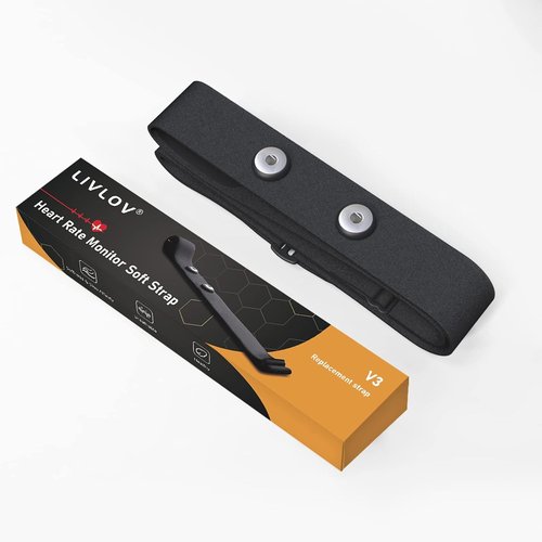 LIVLOV Heart Rate Monitor Replacement Strap, Chest Replacement Strap Compatible with Wahoo Tickr Polar H7 Garmin HRM Coospo, IP67 Waterproof, Adjustable Soft Size M to XXL