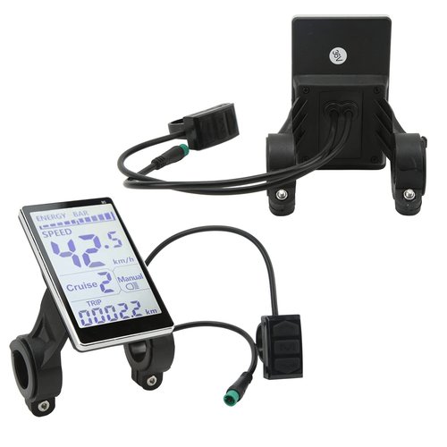 Oreb Bike Computer, Waterproof LCD Display Bicycle Speedometer and Odometer, 5 Pin 24V 36V 48V 60V Cycling Computer MTB Tracker, Bicycle Display Meter for 31.8, 22.2mm Electric Bikes