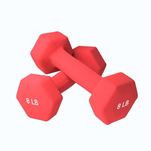 Rmg8 Fit Neoprene Coated Dumbbell Hand Weight Pairs – Versatile Dumbbell Set for Exercise & Fitness, Home Gym Equipment – Non-Slip, Color-Coded Hex Shaped Free Weights for Men and Women, 2LB, 4LB,
