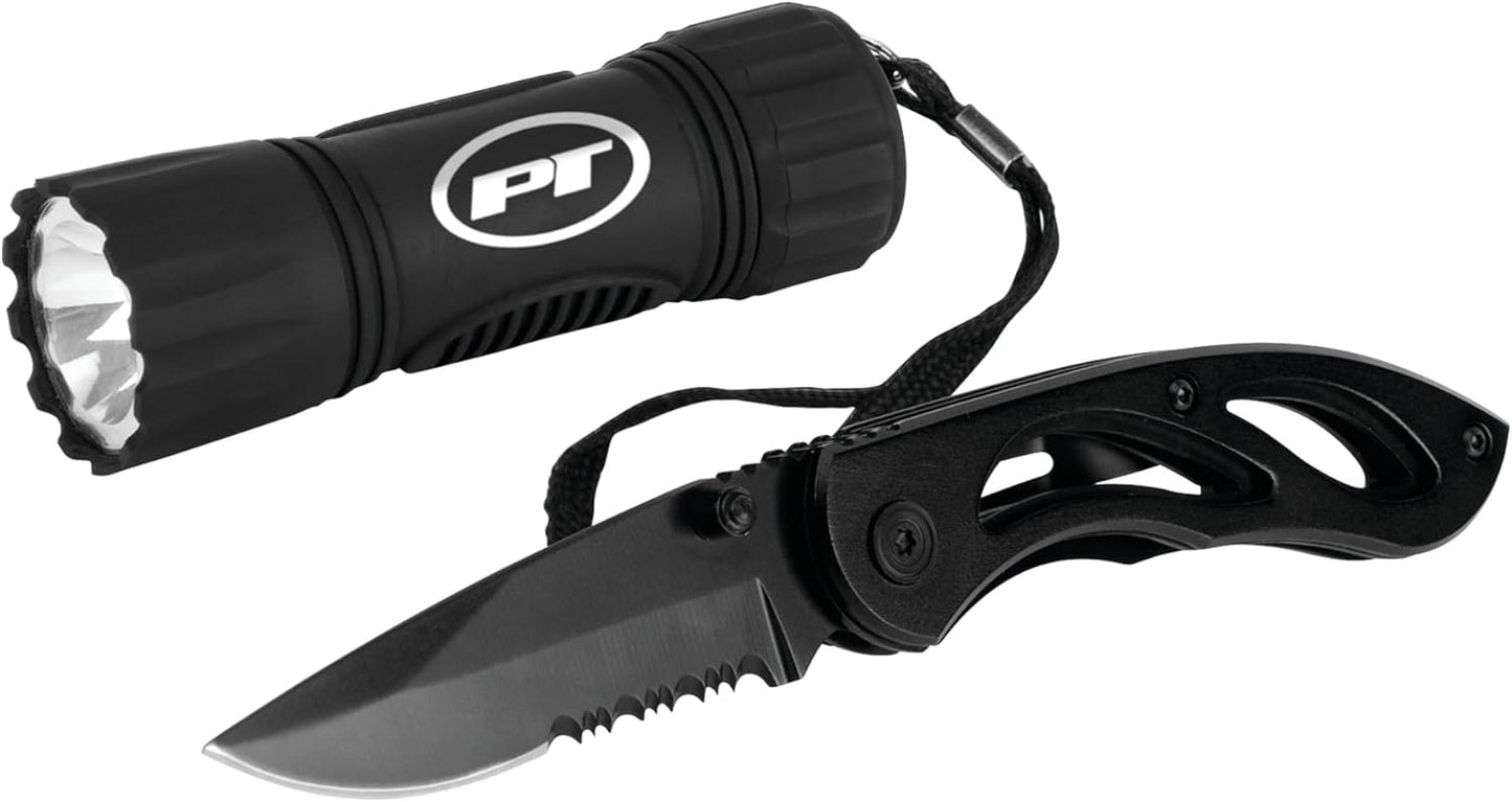 Performance Tool W2491 Power Tactical Knife and Composite Flashlight Set (Sold as 1 set)
