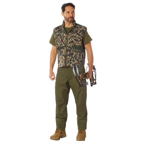 Rothco X Bear Archery Fred Bear Camo Ranger Vest – Tactical Vest with 10 Utility Pockets - Small