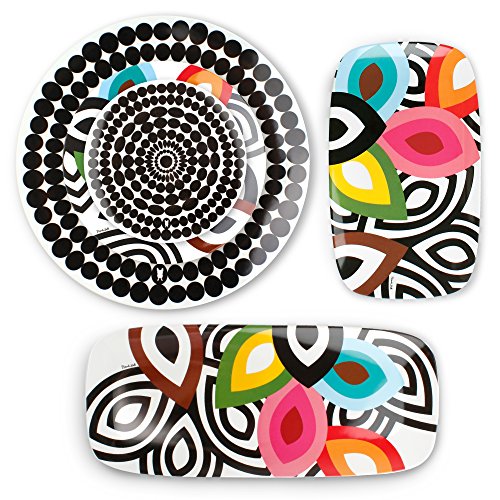 French Bull Rectangular Melamine Platter - Foli Design, 19 Inch, Shatterproof & Dishwasher Safe