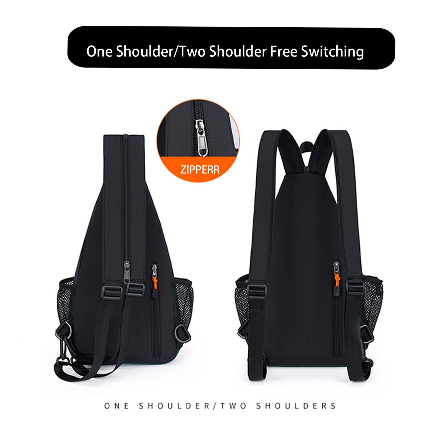 JENAGREEN Waterproof Sling Backpack Crossbody Shoulder Bag for Women Men, Crossbody Bag Casual Daypack Travel Hiking Adjustable Chest Bag