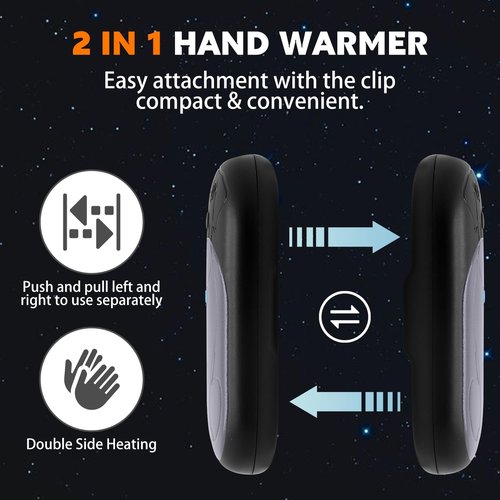 Labrador Dog Rechargeable Hand Warmers 2 Pack, 3000mAh Portable, Ideal Gifts for Men, Christmas, Outdoor Camping, Hunting Accessories (Black Gray, L)