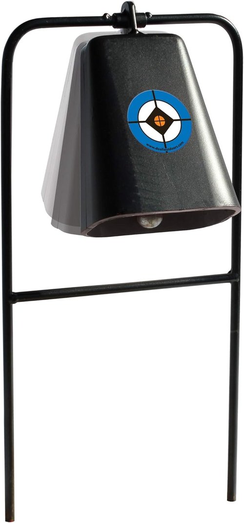 Do-All Outdoors Steel Cow Bell Shooting Plinking Target Rated for .22 Caliber , black