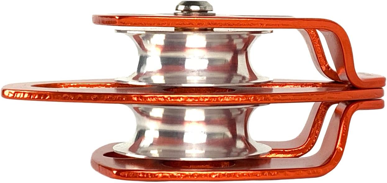 30kN Large Aluminum Rope Pulley - Single/Double Sheave, CE/UIAA Certified