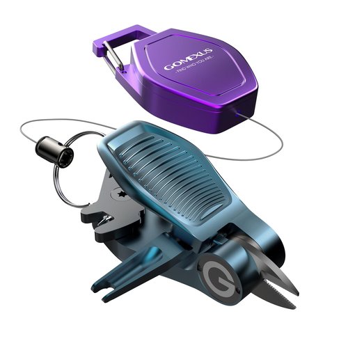 GOMEXUS Sharkbite Fishing Line Cutter with Retractors and Fishing Knot Tying Tool and Hook Eye Cleaner,Fly Fishing Nippers (Blue)