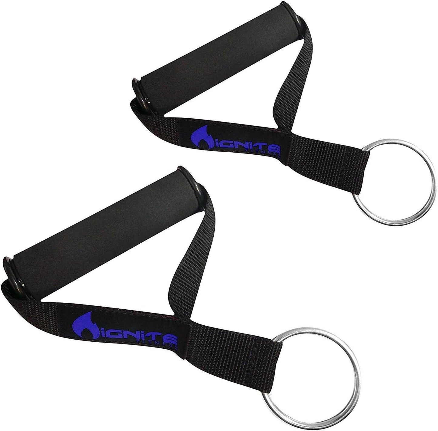 Ignite Fitness Ultra Heavy Duty Elite Exercise Handles with Solid ABS Cores, Comfortable Extra Wide Foam Grips, Seamless O Rings - Perfect Resistance Band Handles for Crossfit and Bodybuilding