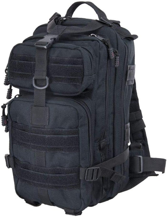 Presidio Tactical Assault Backpack - Military Approved Compact Backpack Made of Water Resistant 900 Denier Polyester - Features Large Center Pocket & MOLLE Webbing [Black]