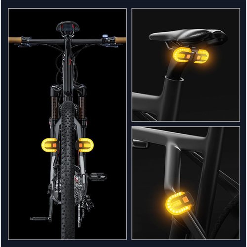 Bike Turn Signals, Bicycle Turn Signals Back with Wireless Remote Control, Rechargeable LED Rear Bike Light, IPX44 Waterproof Bike Safety Light for Night