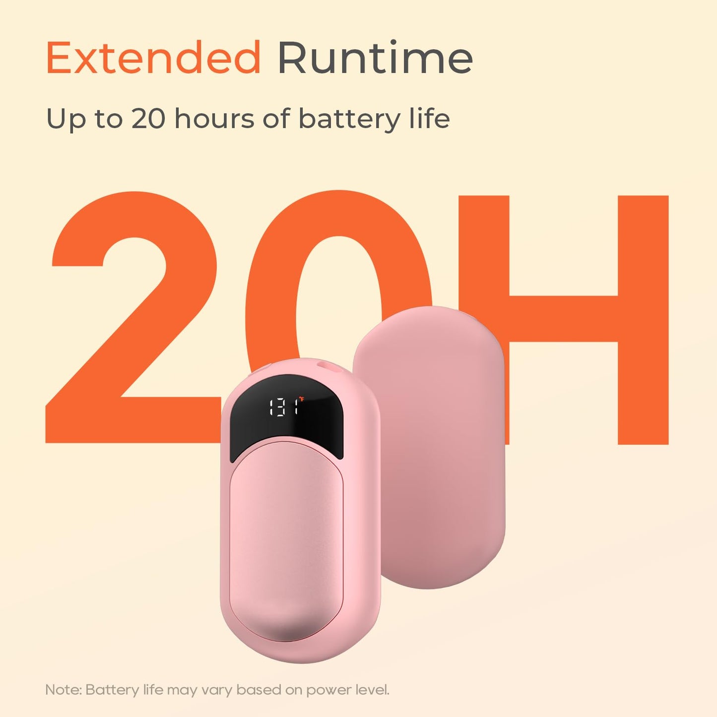 Hand Warmers Rechargeable, 3 Heat Levels (104–131°F) with AI Temp & Battery Display, Pocket Electric Hand Warmers, Fast Heating, Fits in Gloves, Gifts for Women & Men