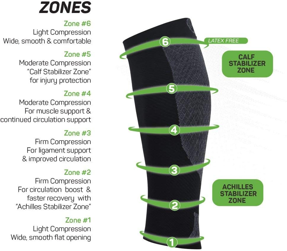 OS1st Calf Compression Sleeves for Men & Women relieves shin splints, leg fatigue and reduces recovery time