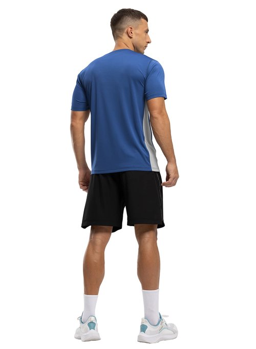 BASUDAM Men's Short Sleeve Shirts Quick Dry Cooling UPF 50+ Lightweight Athletic T-Shirts Running Workout Tops Navy Blue XXL