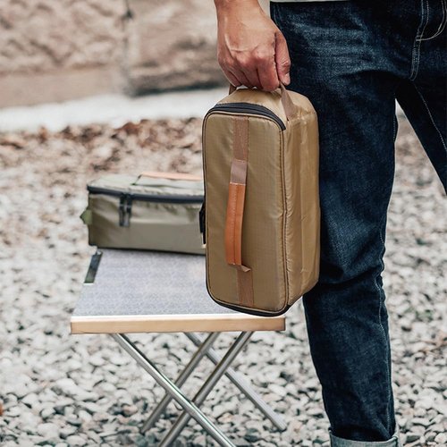 MiOYOOW Camp Utensil Organizer Bag, Portable Camping Cookware Storage Pouch Waterproof Grill Carry Bag with Hanging Loop for Camping Hiking Barbecue