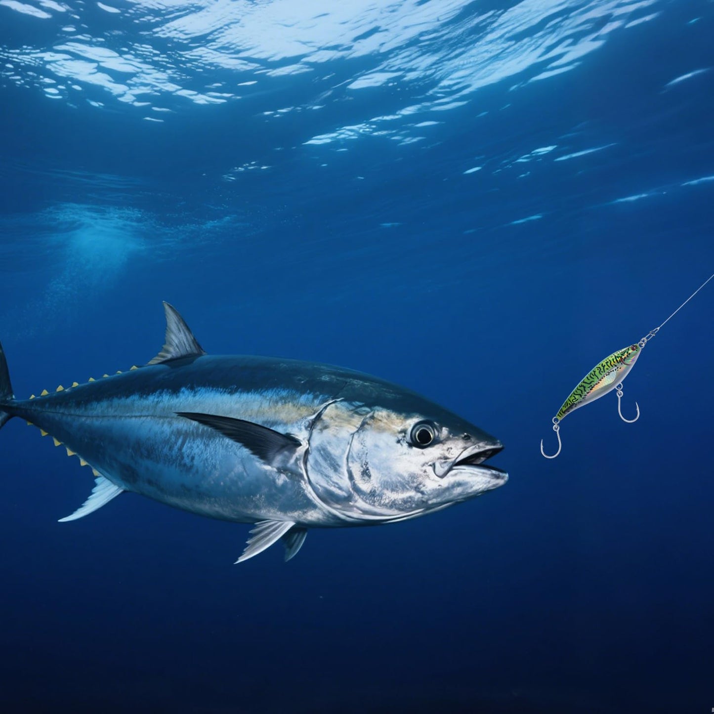 Alwonder High Speed Trolling Lures Saltwater Fishing Lures 6"/3oz Sinking Twitch Bait 7/0 Hook Deep Diving Jerkbait Fishing Plug Offshore Lure for Tuna Striper Mackerel Chrome Blue