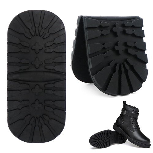 DUTWROY Heel Repair Pad 2 Pairs Rubber Sole 8 MM Half Sole Sheet for Leather Shoes Sports Shoes Boots Black