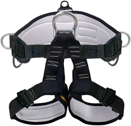 X XBEN Thicken Climbing Harness, Protect Waist Safety Harness Gear, Wider Half Body Harness for Roofing Fire Rescuing Rock Climbing Rappelling Tree Climb