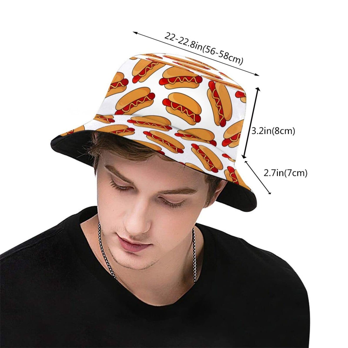 Hot Dog Food Bucket Hat Sun Beach Packable Fisherman Cap for Women Men Summer Outdoor Hiking