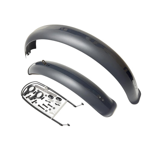 Fat Bike Fender Front and Rear Fender Set for Fat Tire Bike Wings Full Coverage Set for E-bike Mountain Bike (GREY, 26 INCH)