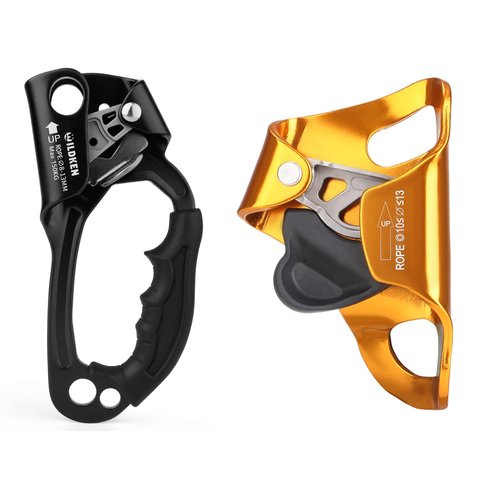 WILDKEN Climbing Hand Chest Ascender Outdoor Mountaineering Tree Arborist Climbing Rappelling Equip Hand Ascender for 8-12MM Rope Left Right Hand Ascender