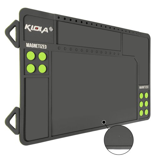 Klola Pistol Gun Cleaning Mat, Magnetic Gun Cleaning Pad Mat for Glock, Handgun Mats Cleaning with Organizer Parts Tray, Anti-Slip Thick Rubber Glock Cleaning Mat Protective Workbench Inch Ruler,Grey