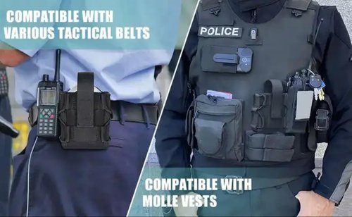 TAREEL Open-Top Hinged Handcuff Holster Pouch,Handcuff Case Fit Asp/Folding Rigid Handcuff,Compatible MOLLE/Law Enforcement Chain Cuff Holder/Various Work Belts