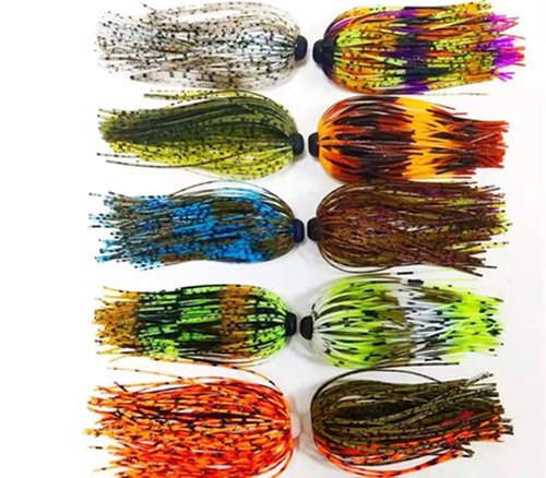 KTGCOZS Pack of 12 Colorful Silicone Skirts Streamer Spinnerbaits Buzzbait Fishing Bait Lures