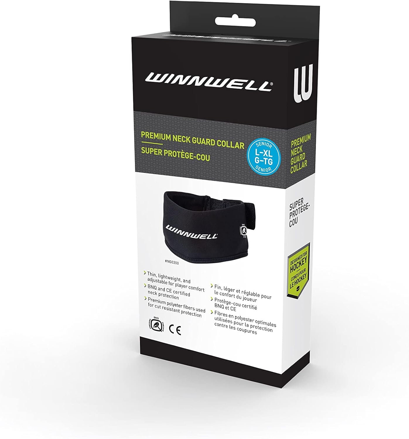 Winnwell Premium Neck Guard Collar - Ice Hockey Protection Gear Made for Senior, Youth, Men & Women - Cut Resistant Collar Protection for Hockey, Ringette, Paintball & Sports